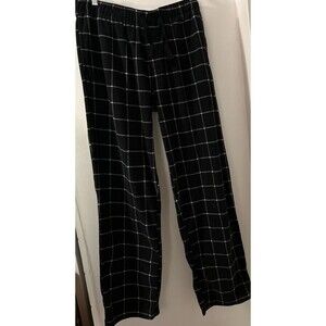 Goodfellow & Co Pajama Pants Men L Black Gray White Plaid Hi-Rise. Drawstring
